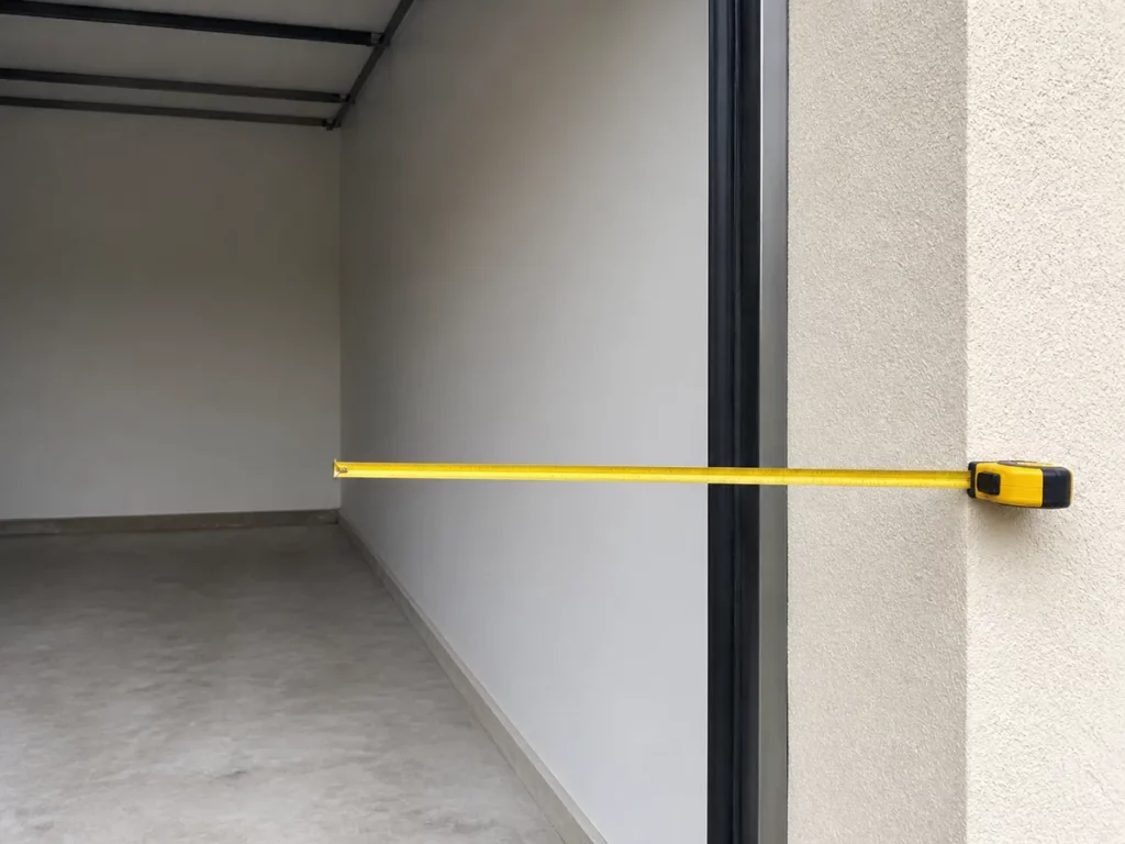 Mesure de l'écoinçon latéral d'une baie de garage