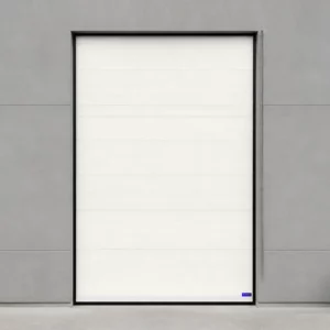 Porte sectionnelle industrielle à manœuvre manuelle, blanc pur RAL 9016