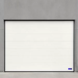 Porte sectionnelle industrielle à manœuvre manuelle, blanc pur RAL 9016