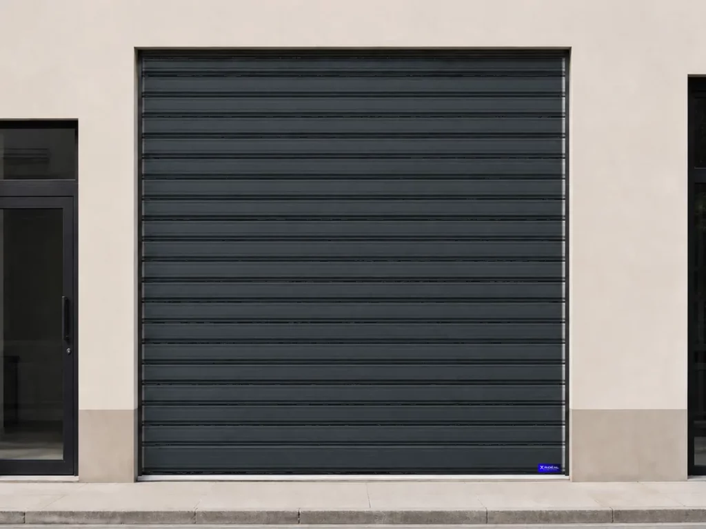Rideau métallique à manœuvre manuelle, gris anthracite RAL 7016