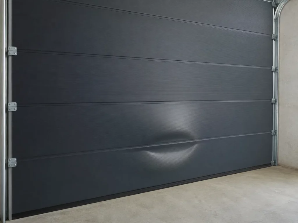 Panneau de porte de garage sectionnelle gris anthracite enfoncé en partie basse
