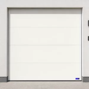 Illustration : Porte de garage avec digicode — Blanc pur 9016 — format carree