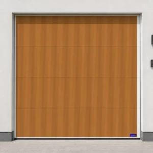 Illustration : Porte de garage avec digicode — Chêne doré — format carree