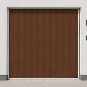Illustration : Porte de garage avec digicode — Chêne foncé — format carree