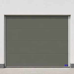 Illustration : Porte de garage avec digicode — Gris quartz 7039 — format large