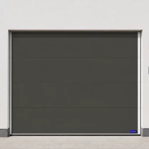 Illustration : Porte de garage avec digicode — Gris terre 7022 — format large